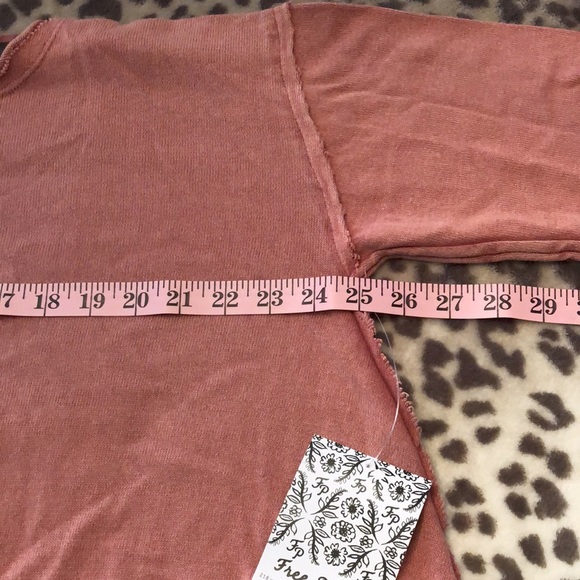 Free People We The Free Pink Low Back Oversized Lightweight Sweatshirt XS - Picture 7 of 10